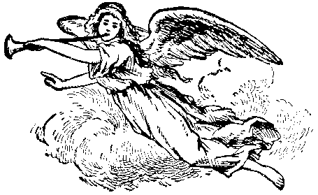  Angel flying with horn 
