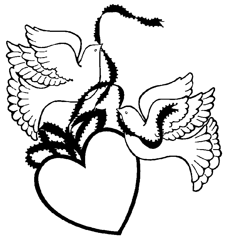  Wedding doves with heart 14K Gif Image